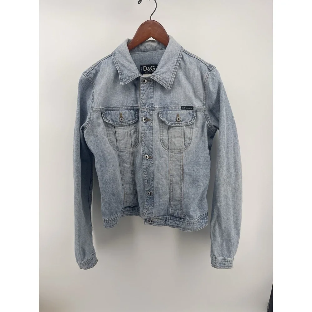Vtg‎ D&G Dolce & Gabbana Denim Jacket Women XL Made In Italy Y2K Blue